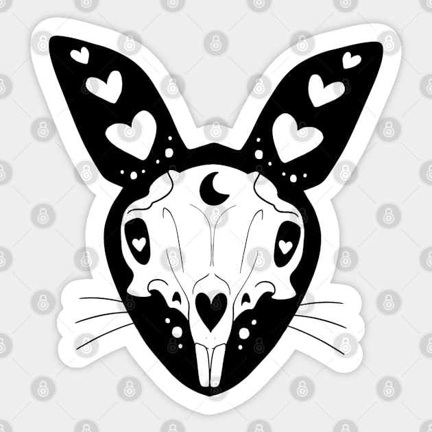 Skull bunny Sticker by Jurassic Ink